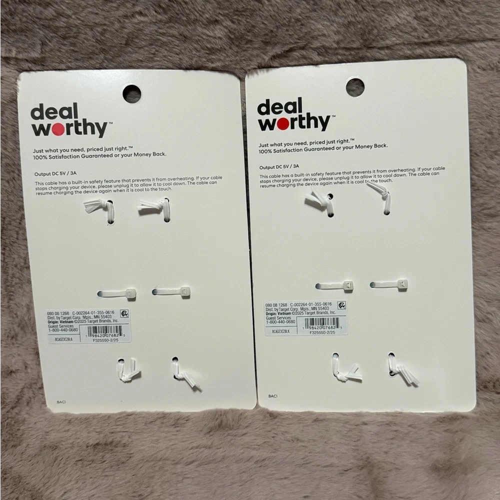 Black USB-A to USB-C 2-Pack Charging Cables, 3 ft 2 Pack